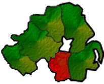 Map of Northern Ireland highlighting County Armagh