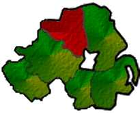 Co. Londonderry Map of Northern Ireland highlighting Co. Londonderry