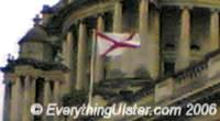 Saint Patrick's Cross flying from Belfast City Hall