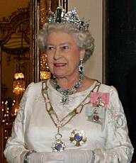 Queen Elizaebth II at a state banquet in 2006